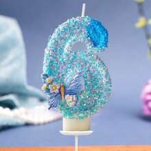 Glitter Number Birthday Candle 0‑9, Blue Shimmer Digital Candle With 3D Butterfly Ornament, Cake Topper Decoration For Kids Birthday Party - View 16