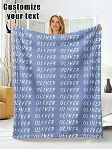 1pc Customized Photo Blanket, Personalized Flannel Blanket With Photo And Text, Office Nap Blanket, Comfortable Blanket, Mother's Day, Father's Day Gift For Parents, Bedding Blanket, Bed Customized Blanket, Customized Text Blanket, Personalized Home Blanket - Multicolor - View 31