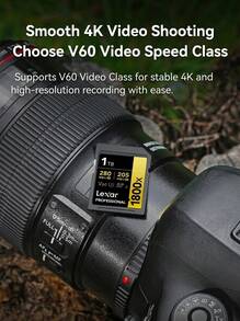 Lexar Professional 1800x SDXC UHS-II Memory Card 64GB 128GB 256GB 512GB 1TB 280MB/S Read Speed U3 High Performance Storage For 4K Video DSLR Camera - View 3
