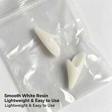 1 Pair 1.5cm Vampire Fangs, Halloween Resin False Teeth, Cosplay Costume Prop, Gothic Vampire Zombie Denture Party Supplies - White - View 9