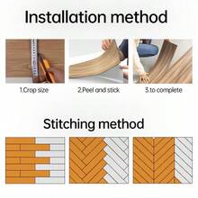 5pcs 15x91cm Long PVC Floor Stickers, Self-Adhesive Floor/Wall Decor Stickers, Premium Quality, Suitable For Living Room, Bedroom, Study, Office - Multicolor - View 4