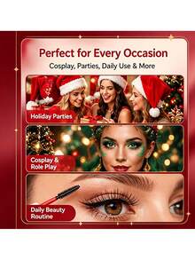 10pcs/1pc Christmas Eyelash Brushes – Suitable For Lash Extensions; Festive Eye Beauty Tools; Small Gifts For Christmas Parties; Reusable, Portable Eyebrow Brushes; Stocking Stuffers Featuring Santa And Snowflake Designs. - Multicolor - View 2