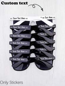 2D Personalized Glasses Name Stickers, Suitable For Weddings, Bachelorette Parties And Name Label Decals - Customized Vinyl Material, Including Name And Number/Initial - 2D Handmade Plastic Labels, Suitable For Party Favors - Multicolor - View 5