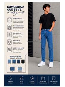 Tween Boys Jeans - Dark Wash Blue - View 6