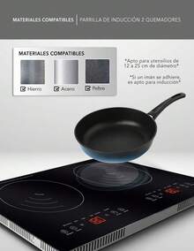 RCA RC-12E2 2-Burner Built-In Induction Cooktop, Tempered Glass, Touch Control, Auto-Off Timer, 5 Temperature Settings, Touch Lock System - US A Type Plug(220-240V) - View 8