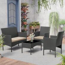 Outdoor Table & Chair Sets - Black - View 3