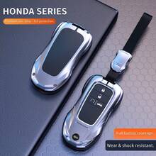 4-Button Smart Remote Key Fob Cover Compatible With Civic, Pilot, CRV, HRV, CRZ, Fit, Passport, Zinc Alloy Full Protection Shell, Scratch-Resistant, Anti-Drop, Wear-Resistant, Exquisite Car Key Modification Case, Car Accessories, Key Fob Cover, Auto Parts, Halloween, Thanksgiving, Cyber Monday, Christmas, Valentine, Mother's Day, Father's Day, Gift - Zinc Alloy - View 2