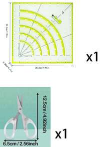 Acrylic Patchwork Ruler, Multi-Function Arc Fan-Shaped Patchwork Round Cutting Ruler, Patchwork Sewing Handmade Tool, Fabric Cutting Ruler Template - Multicolor - View 12