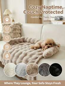 Imitation Rabbit Fur Bubble Cat Dog Bed, Thickened Pet Mat, For Small Medium Dogs - Multicolor - View 5