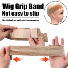 Wig Grip Band And Caps Set, Adjustable Velvet, 3 Bands + 6 Caps - Default - View 4