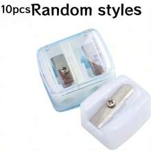 1pc White Eyeliner/Eyebrow Pencil Sharpener, Dual-Hole Design Sharpening Tool, Mini Portable Multi-Function Pencil Sharpener - White - View 10