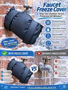 Winter Outdoor Faucet Cover - Professional Version, 2 Material Options, High-Strength Winter Frost Protection, Easy Installation And Removal, Used For Winter Frost Protection, Pipe Insulation, Faucet Frost Cover - Multicolor - View 2