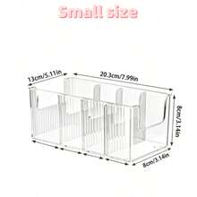 1pc Acrylic Facial Mask Storage Box With 3 Removable Dividers, Transparent Compartment Makeup Organizer, Belt Storage Box, Large Capacity Skincare Organizer Rack For Vanity Tabletop - Multicolor - View 10