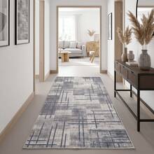Washable Modern Minimalist Patterned Area Rug – Scandinavian Geometric Design, Contemporary Washable Carpet For Living Room, Bedroom & Home Decor - Mocha Brown - View 5