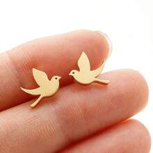 1Pair Stainless Steel Swallow Small Earring Little Bird Jewelry Women /Men Hummingbird Studs Animal Jewelry - GED289 - View 8