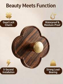 1pc No-Drill Wall Mount Hook, ABS Solid Structure Minimalist Flower Rack, Strong Adhesive Decorative Hanging Rack, Rust-Proof Space-Saving Heavy-Duty Organizer, Easy Install Without Damaging Wall, Suitable For Kitchen Bathroom Living Room - View 3