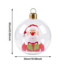 1pc Glowing Inflatable Christmas Ball (Ball-In-Ball Design With Santa Claus, Snowman And Christmas Tree Patterns), Suitable For Indoor/Outdoor Holiday Decor, Christmas And New Year Party Decoration And Holiday Gifts - Balloon Light - View 8