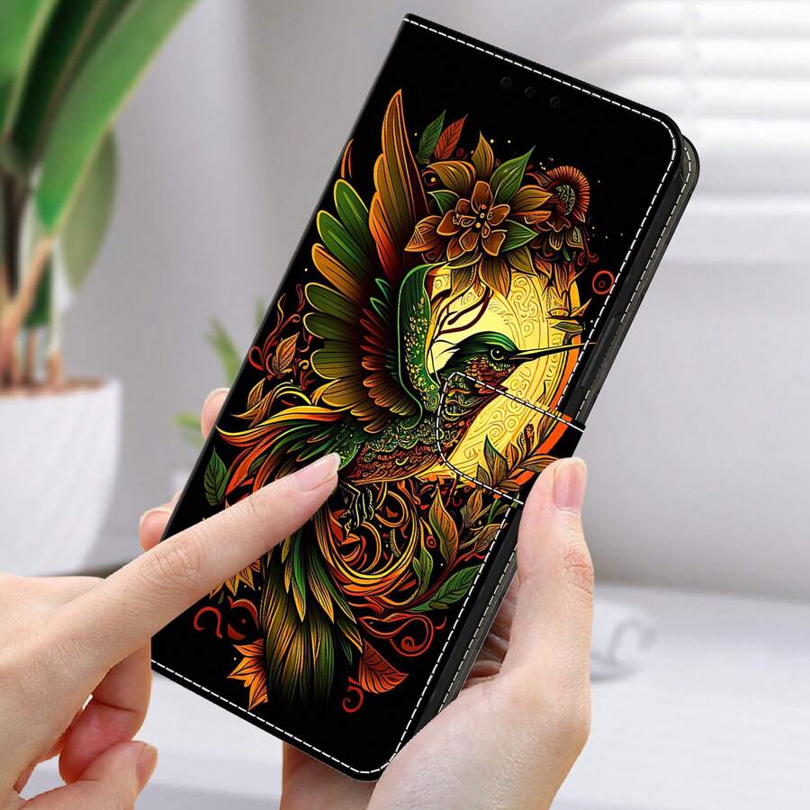 GLANDOTU PU Leather Wallet Phone Case, Cute Butterfly Design And Vintage Floral Pattern Flip Cover, With Card Slots And Magnetic Closure, Suitable For Multiple Brands And Models - Multicolor - View 1