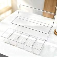 Keep‑Fresh Chilled Serving Platter, Transparent Divided Condiment Caddy With Removable Inner Boxes & Dust‑Proof Lid, Ice‑Chamber Base Keeps Food Cool For Pool Party, Camping, Kitchen Counter Storage - Clear - View 4
