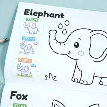 Children's Step-By-Step Drawing And Coloring Book, Farm Animals And Transportation, Thick Lines Large Patterns, Coloring Workbook, Student Early Education Fun Drawing Enlightenment Coloring Practice Book, Back To School Drawing Learning Supplies, Christmas Learning Gift - Multicolor - View 3