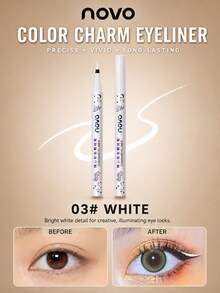 NOVO Eyeliner Cair Berwarna Tahan Air dan Keringat – Ujung Ultra Halus, Cepat Kering dan Anti Luntur, Tersedia dalam Berbagai Warna Cerah. Ideal untuk Riasan Mata Kreatif untuk Pesta dan Panggung. - 03# Putih susu - View 2