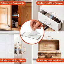 1Pair/2Pairs Stainless Steel Magnetic Cabinet Door Stopper, No-Drill Installation For Kitchen Cabinets, Wardrobes And Drawers, With Adhesive Backing For Damage-Free Installation - Silver - View 12