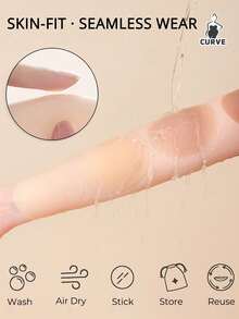 2 Pcs Reusable Solid Silicone Nipple Covers, Women's Invisible Round Nipple Covers, 5 Colors To Choose From, Suitable For Wedding Dresses And Strapless Clothing - Multicolor - View 8
