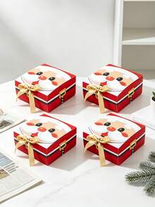 5pcs Christmas Creative Folding Paper Boxes, Cute Cartoon Pattern Gift Boxes, Snack Candy Handheld Gift Packaging Boxes - Folding Paper Box - View 2