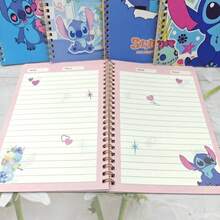 Disney 1 pieza Juego de cuadernos Stitch, páginas interiores de colores, adecuado para útiles escolares y de oficina, regalo perfecto para fiestas, regalo festivo para fans - Multicolor - Ver 2
