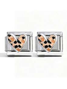 1Or2 Pcs Leopard Print Enamel Italian Charm Links,9mm Stainless Steel Modular Bracelet Charms,Multi Pattern DIY Jewelry Beads For Women Bracelet Gift - Multicolor - View 11
