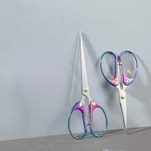 2pcs Sharp Zinc Alloy Titanium Coated Handle Scissors, Multi-Function Office, Sewing Scissors, With Ergonomic Non-Slip Zinc Alloy Handle, Suitable For DIY Crafts, Fabric Cutting Sewing, Home, Office Daily Use - 2pc - View 6