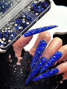 1 Buah Kotak Penyimpanan Persegi Panjang 6 Kompartemen dengan Rhinestone Datar Berwarna-warni dan Berbagai Ukuran, Cocok untuk Natal, Halloween, Musim Gugur/Musim Dingin, Tahun Baru, Hari Tahun Baru, dan Acara Liburan Lainnya - MultiWarna - View 1