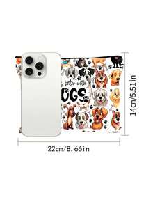 2D Cute Puppy Print Multifunctional Portable Makeup Bag, Travel Multi-Function Toiletry Bag, Essential For All Seasons, Suitable For Airport, Gym, Dorm, Office, Home, Commute And Daily Use, Holiday Gift, Ideal Gift For Dog Lovers - Multicolor - View 9