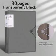 1pc Translucent Cover Document Folder, Transparent Insert File Folder, Snap Closure Folder, Multi-Color Storage Bag, Multi-Specification Loose-Leaf Binder, Storage Album, 20/30/40/60/100 Pages, A4 Multi-Layer Insert Pocket, 6 Colors Available, Stain-Resistant, Waterproof, Comfortable Touch, School Document Bag, Student Subject Exam Paper Bag, Artwork & Certificate Collection Album, Fashion Design - Multicolor - View 38