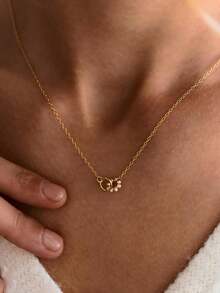 14K Gold Plated Women's Minimalist Round Pearl Necklace, Elegant Hypoallergenic, Suitable For Daily Wear, Perfect Gift For Holidays - Gold - View 4