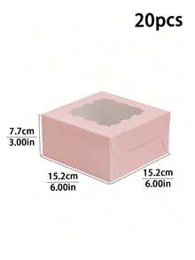 5pcs/10pcs/20pcs Scalloped Transparent See‑Through Window Gift Boxes Minimal Solid Paper Cases Decorative Packaging For Christmas Gifting & Party Gathering - View 11