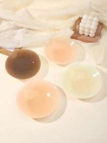 2 Pcs Reusable Solid Silicone Nipple Covers, Women's Invisible Round Nipple Covers, 5 Colors To Choose From, Suitable For Wedding Dresses And Strapless Clothing - Multicolor - View 6