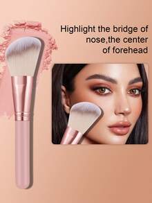 16Pcs/7pcs Pink Makeup Tool Set Makeup Brushes Triangle Puff Finger Puff Makeup Sponge Silicone Facial Cleansing Tool Makeup Bag Makeup Cleaning Brush For Foundation Blush Contour Eyeshadow Blending Dry Wet Use - Pink - View 2