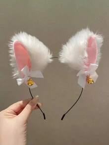 2/1pc Women's Sexy Cat Ear Headband With Bell, Cute Rabbit Ear Headband For Cosplay, Perfect For Photos, Hair Accessory - Multicolor - View 10