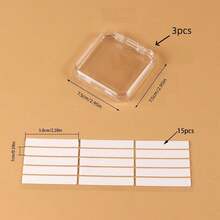 Wearable Nail Storage Box, Comes With 15 Pieces Double-Sided Adhesive, Transparent Acrylic Nail Storage Display Box, Artificial Nail Packaging Box, Desktop Makeup Jewelry Storage Container, Room Decoration, Travel Essential, Women's Gift, Birthday Christmas Gift - Clear - View 2