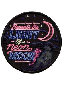 Cowboy Beneath The Light Of A Neon Moon broderat strykbart countrymusik-patch - Multifärgad - Visa 1