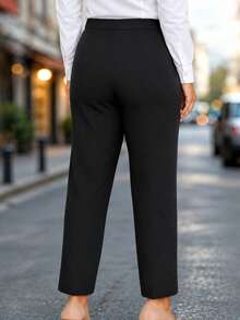 Fashion Plus Size Women's Pants, New Arrival, All-Season Versatile, Commute & Casual Black - Black - View 2