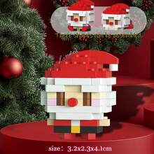 Christmas Party Gift Set, ABS Material, Includes: Santa Claus, Snowman, Reindeer, Christmas Tree. Single Style Can Be Assembled Into Three Forms. Flexible Discount, Building Block Toy Set. Suitable For Christmas, Halloween, Major Holidays DIY Assembly Handmade Gift. - Multicolor - View 11