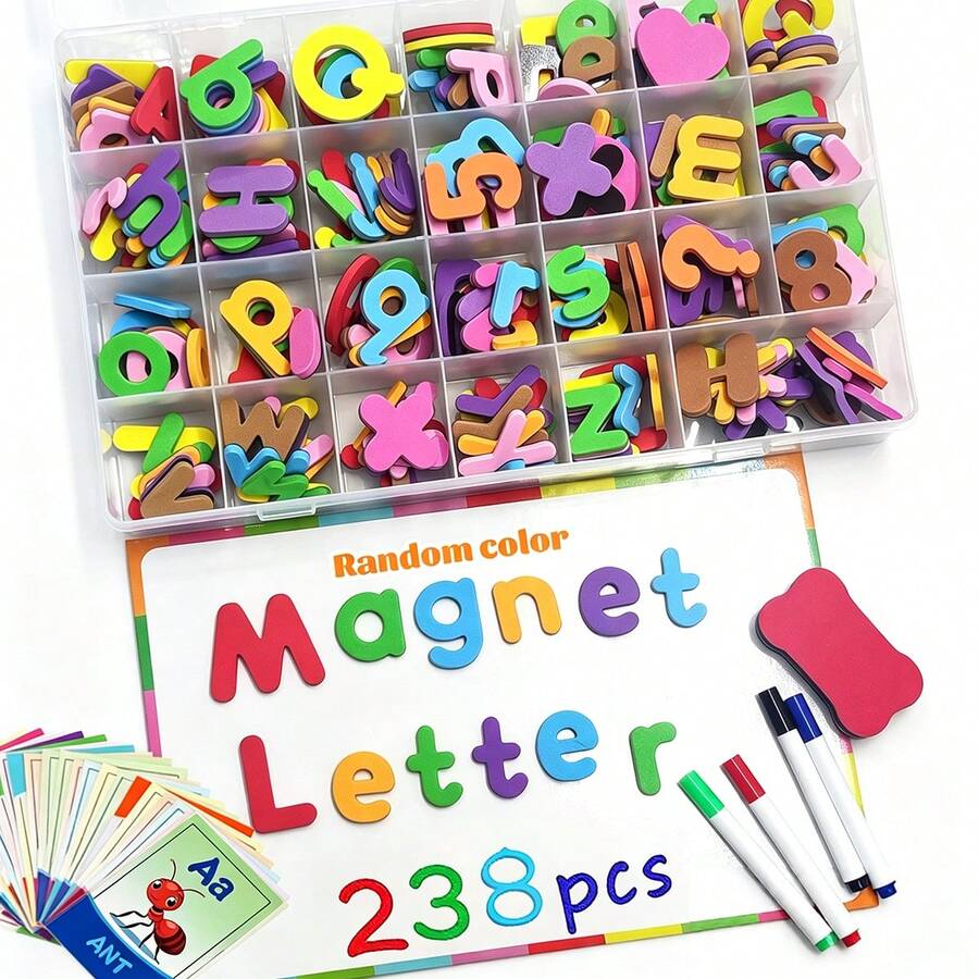 Creative PVC Letter Stickers, Vibrant Color Design, Suitable For Home And Office Decor. Perfect Savings Goal Family Organization Cute Refrigerator Magnets, Back To School Season Magnetic Letters Uppercase Lowercase Foam Letters ABC Refrigerator Clips Classroom Learning Spelling Kit, Random Colors