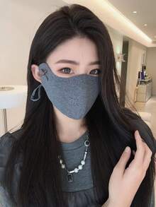 MESHUOKAI Autumn/Winter Bowknot Warm Windproof Cold-Proof Face Mask, Brushed Fleece 3D Support Breathable Outdoor Cycling Face Cover - Multicolor - View 3