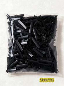 200/100/30pcs Black Square DIY Hair Clip Making Set, Includes Hair Clip Pins, BB Clips, Alligator Hair Clips, Side Clips, New Autumn Daily Hairstyle Styling Hair Accessories - Black - View 12
