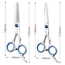 2pcs/Set Hairdressing Scissors 6 Inch Hair Scissors Professional Hairdressing Scissors Cutting Thinning Scissors Barber Shear Accessories - Blue - View 5