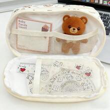 Hasbro Sanrio Hello Kitty & My Melody Ita-Style Large Capacity Pencil Pouch, Cute Pink Multi-Layer Storage Bag, Versatile Organizer Case For Stationery, Cosmetics & Travel Essentials, Ideal Gift For Sanrio Fans - A - View 7