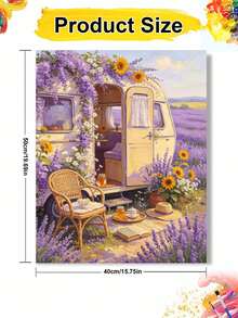1Pc Digital Oil Painting Kit, Lavender Field RV, Diy Paint By Number Arts And Crafts For Adults, Wall Decoration Art, Canvas Painting, Holiday And Party Gifts. - Sets - View 10
