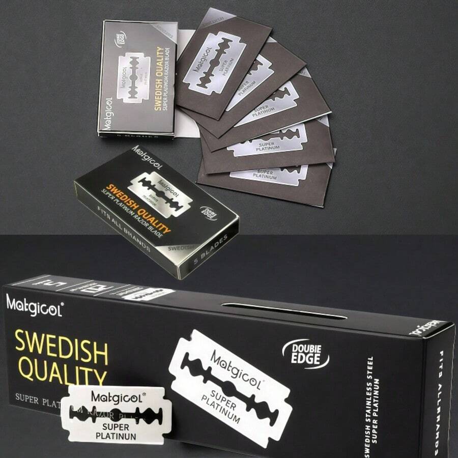 Razor Blades For Barbers,Double Edge Razor Blades,Men's Razor Blades For Shaving,Stainless Steel Professional Barber Tool